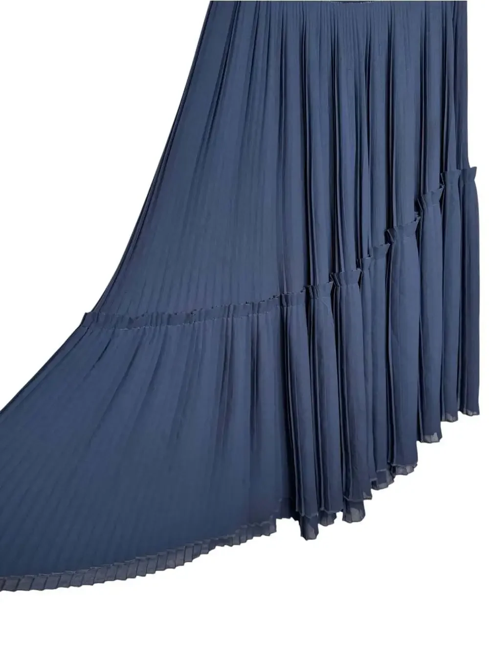 Kenzo Paris Asymmetric Pleated Skirt Navy Blue Size 42/10